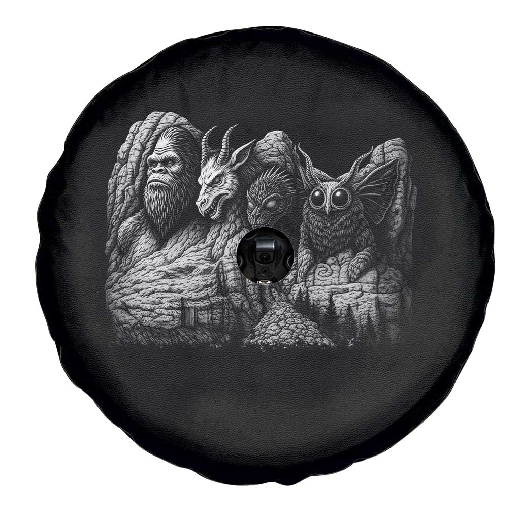 Cryptid Mount Rushmore Spare Tire Cover Bigfoot Mothman Jersey Devil Chupacabra
