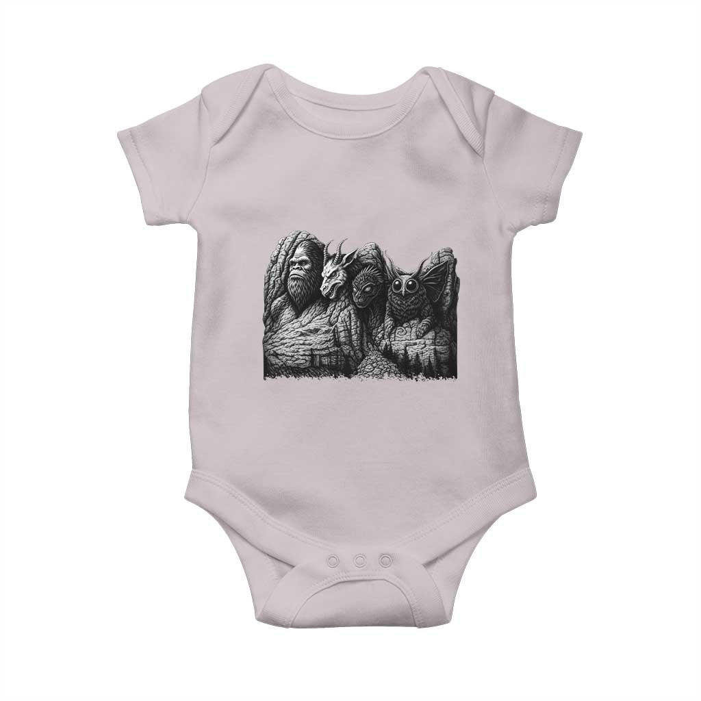 Cryptid Mount Rushmore Baby Onesie Bigfoot Mothman Jersey Devil Chupacabra