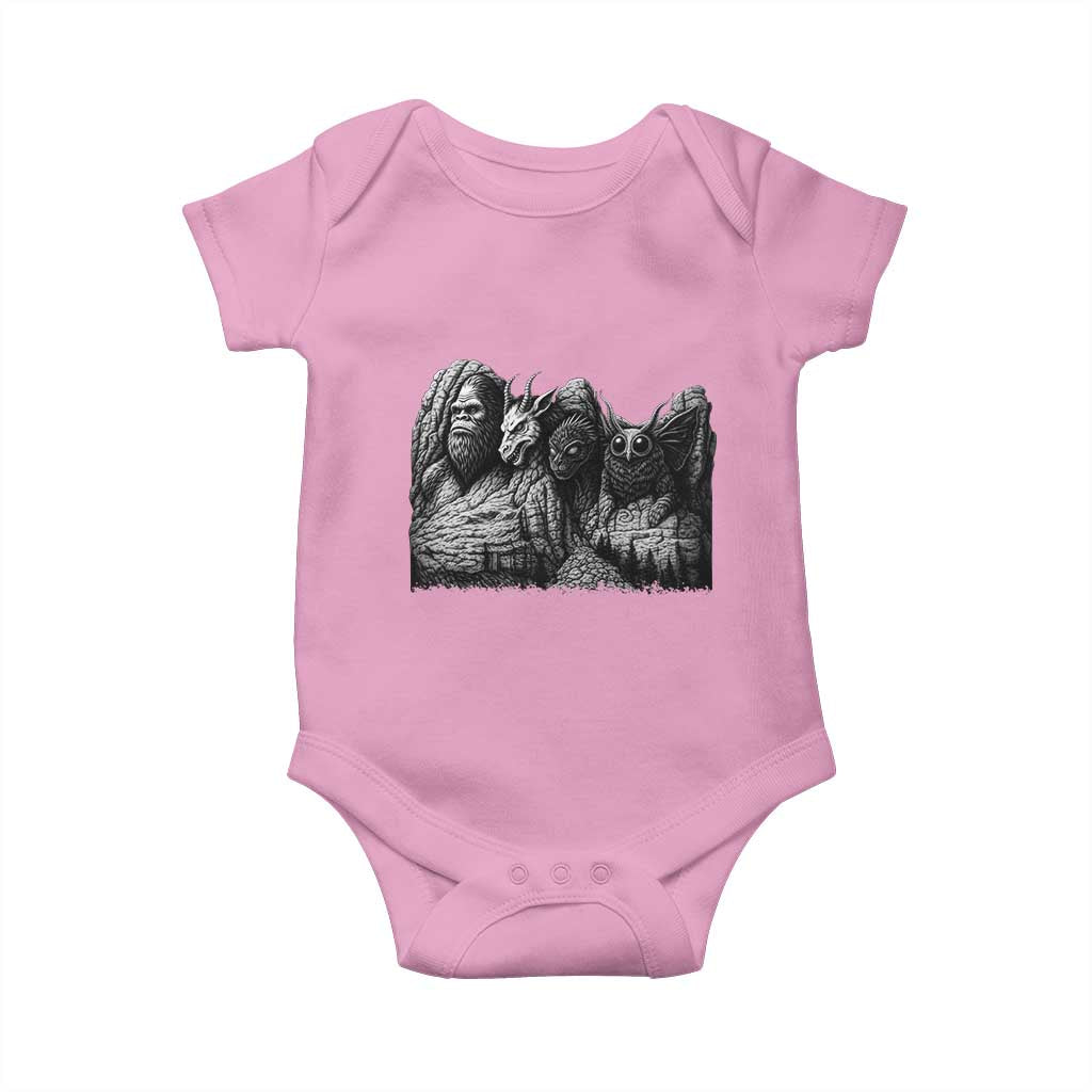 Cryptid Mount Rushmore Baby Onesie Bigfoot Mothman Jersey Devil Chupacabra