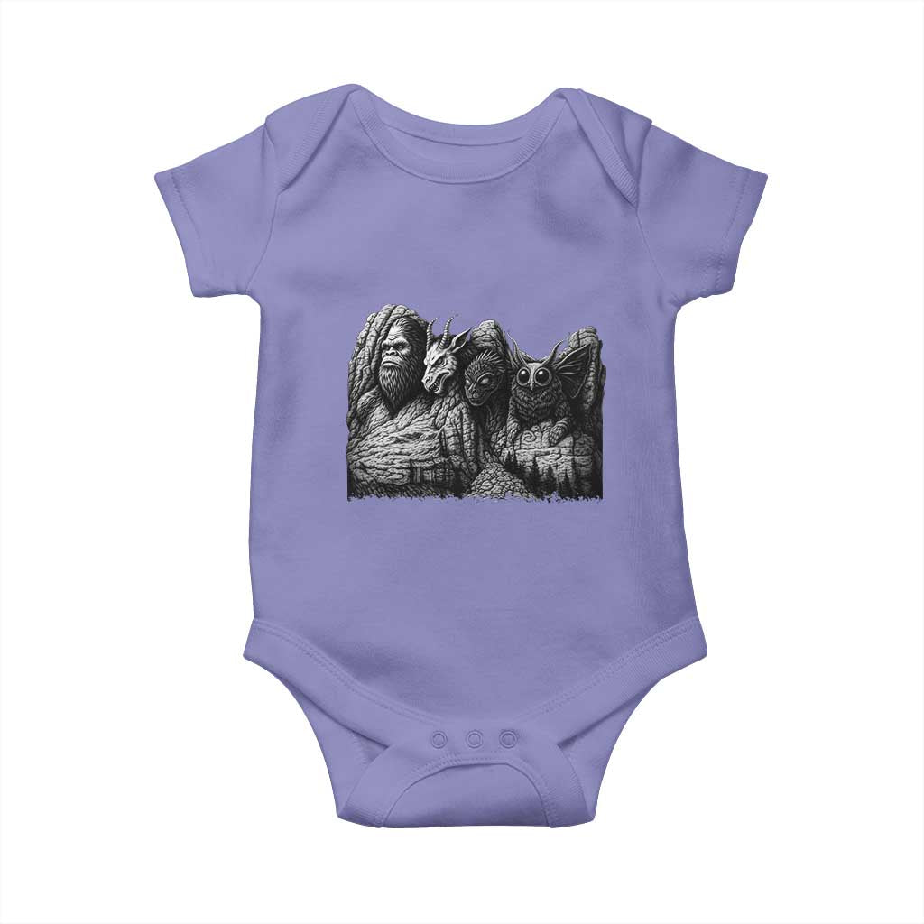 Cryptid Mount Rushmore Baby Onesie Bigfoot Mothman Jersey Devil Chupacabra