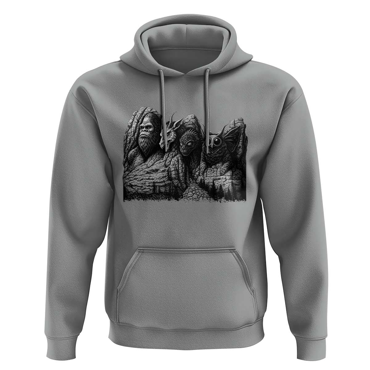 Cryptid Mount Rushmore Hoodie Bigfoot Mothman Jersey Devil Chupacabra