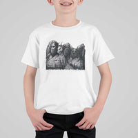 Cryptid Mount Rushmore T Shirt For Kid Bigfoot Mothman Jersey Devil Chupacabra