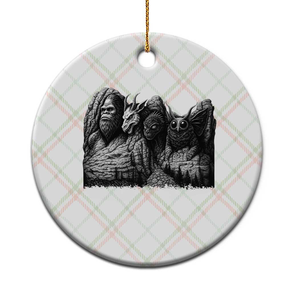 Cryptid Mount Rushmore Ceramic Ornament Bigfoot Mothman Jersey Devil Chupacabra