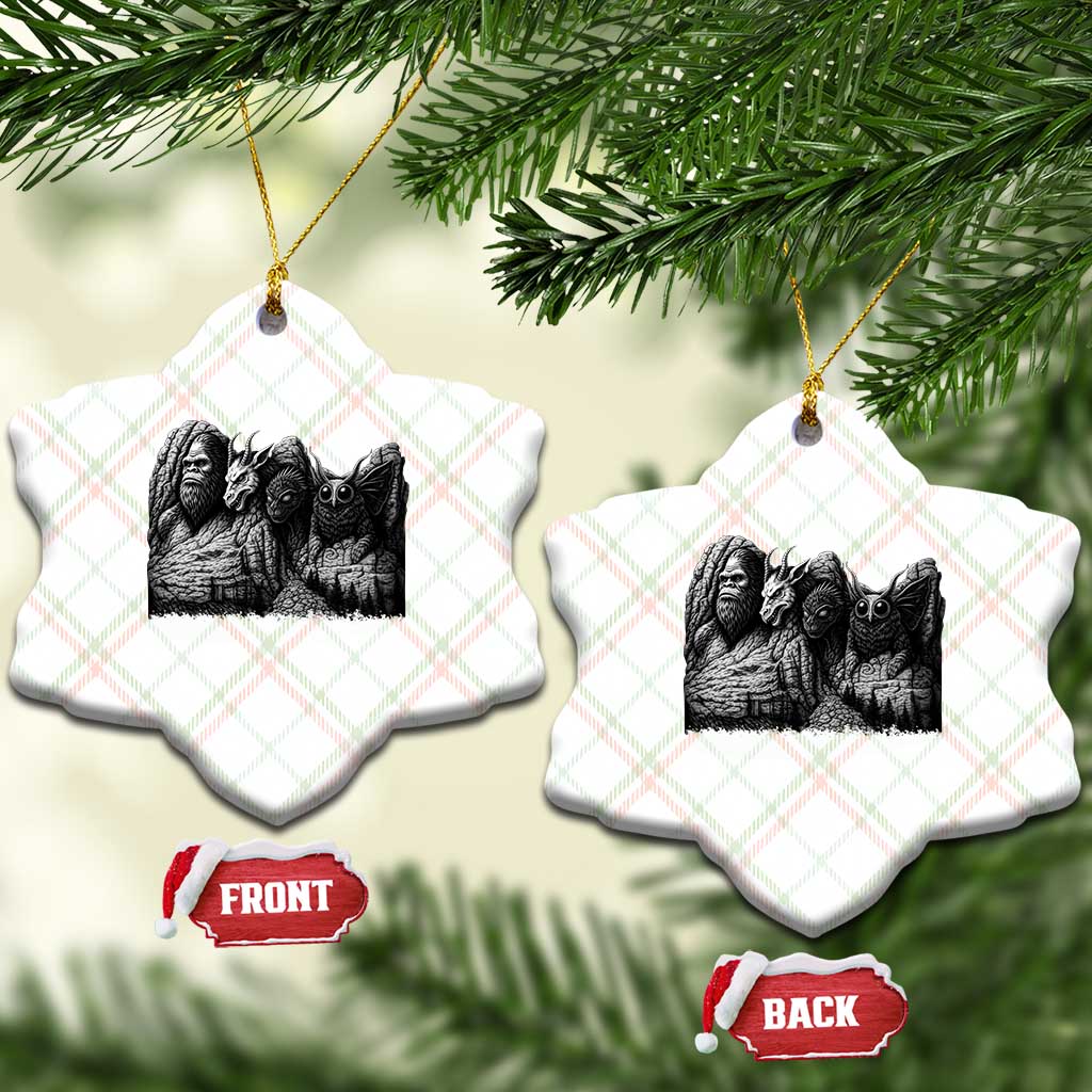 Cryptid Mount Rushmore Ceramic Ornament Bigfoot Mothman Jersey Devil Chupacabra