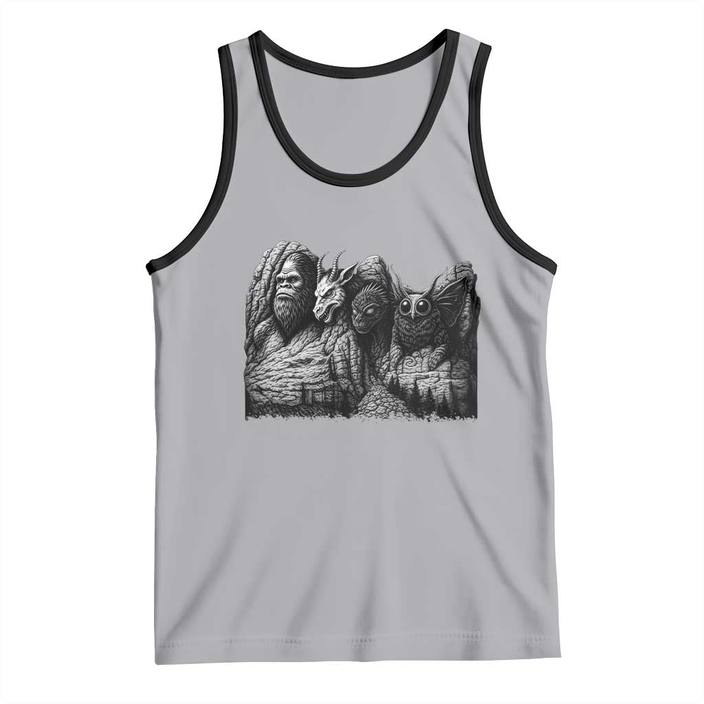 Cryptid Mount Rushmore Tank Top Bigfoot Mothman Jersey Devil Chupacabra