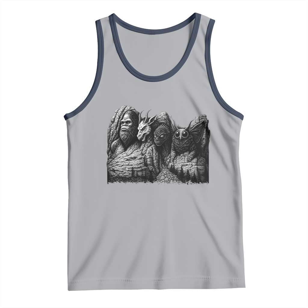 Cryptid Mount Rushmore Tank Top Bigfoot Mothman Jersey Devil Chupacabra