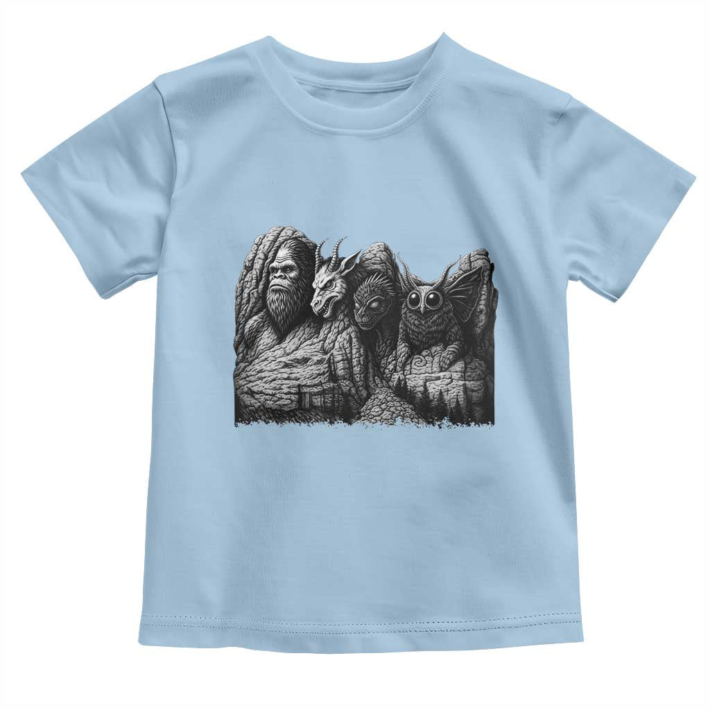 Cryptid Mount Rushmore Toddler T Shirt Bigfoot Mothman Jersey Devil Chupacabra