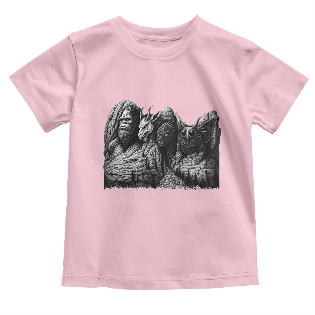Cryptid Mount Rushmore Toddler T Shirt Bigfoot Mothman Jersey Devil Chupacabra