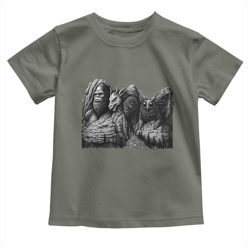 Cryptid Mount Rushmore Toddler T Shirt Bigfoot Mothman Jersey Devil Chupacabra