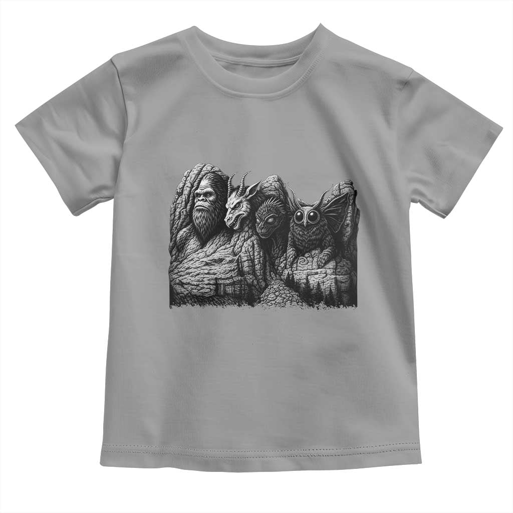 Cryptid Mount Rushmore Toddler T Shirt Bigfoot Mothman Jersey Devil Chupacabra