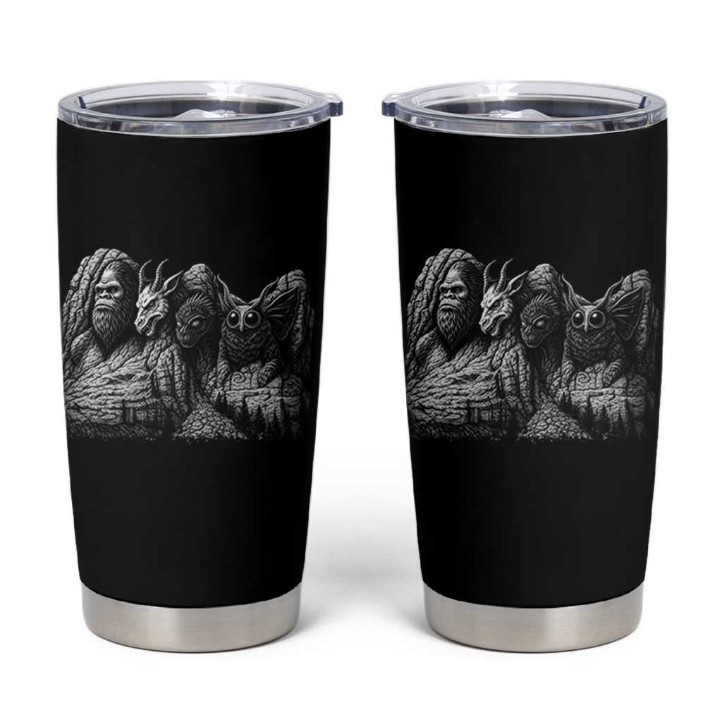 Cryptid Mount Rushmore Tumbler Cup Bigfoot Mothman Jersey Devil Chupacabra