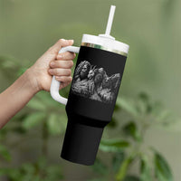 Cryptid Mount Rushmore Tumbler With Handle Bigfoot Mothman Jersey Devil Chupacabra