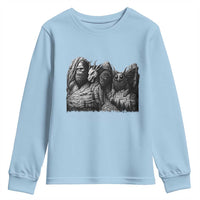 Cryptid Mount Rushmore Youth Sweatshirt Bigfoot Mothman Jersey Devil Chupacabra