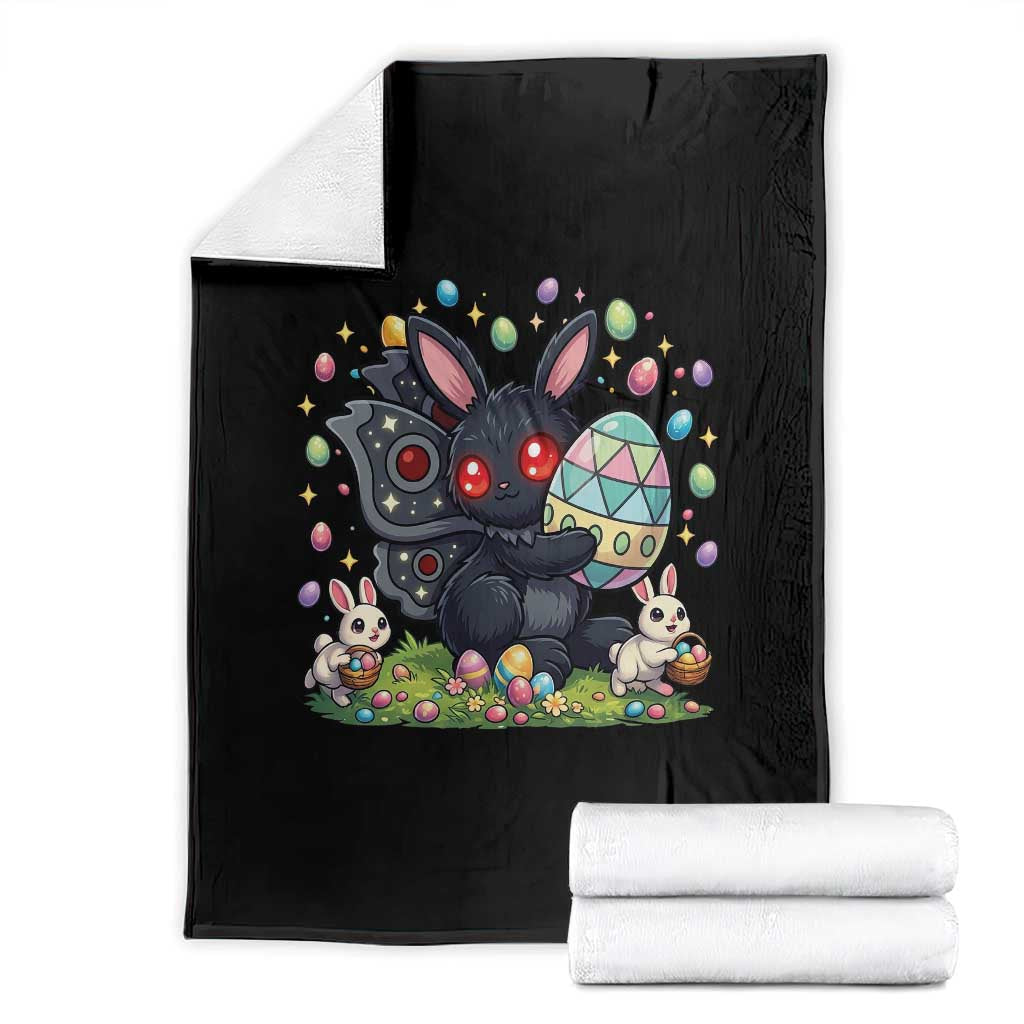 Funny Mothman Easter Bunny Ears Throw Blanket Cryptid Lover Gift