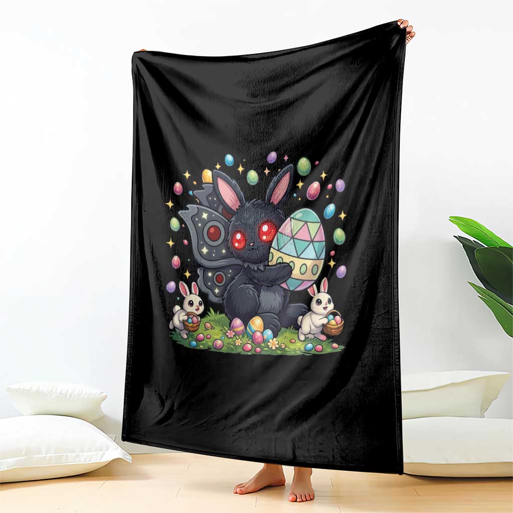 Funny Mothman Easter Bunny Ears Throw Blanket Cryptid Lover Gift