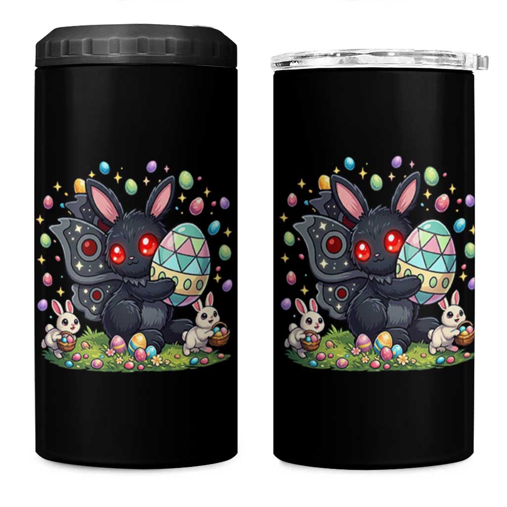 Funny Mothman Easter Bunny Ears 4 in 1 Can Cooler Tumbler Cryptid Lover Gift