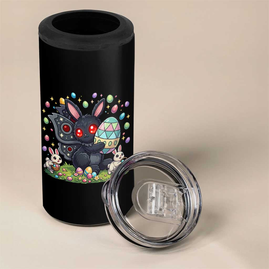 Funny Mothman Easter Bunny Ears 4 in 1 Can Cooler Tumbler Cryptid Lover Gift