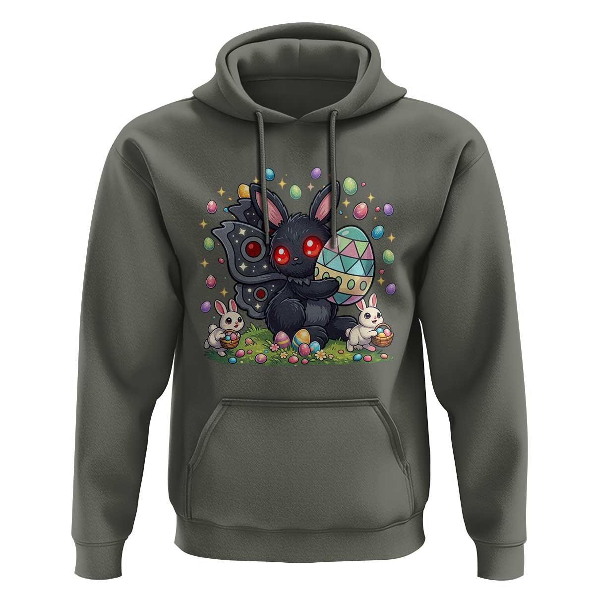 Funny Mothman Easter Bunny Ears Hoodie Cryptid Lover Gift