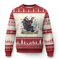 Funny Mothman Easter Bunny Ears Ugly Christmas Sweater Cryptid Lover Gift