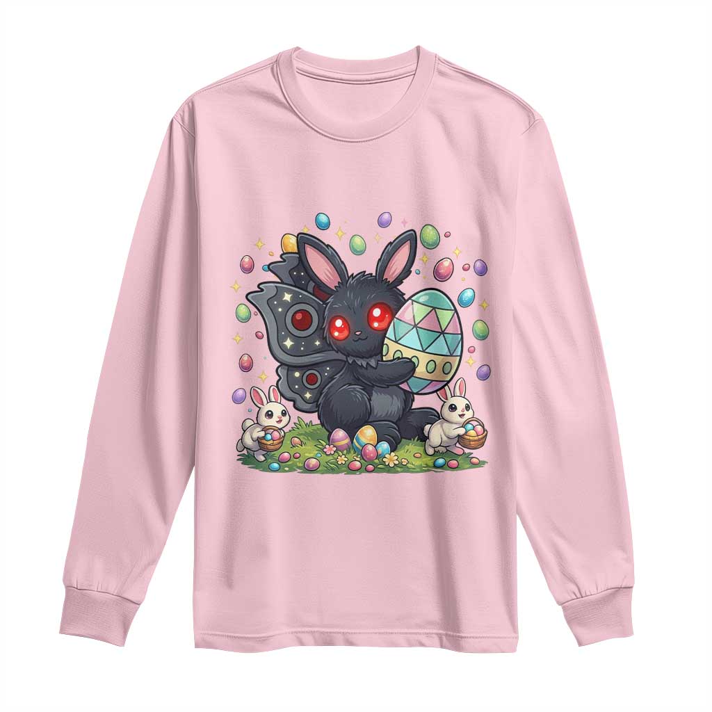 Funny Mothman Easter Bunny Ears Long Sleeve Shirt Cryptid Lover Gift