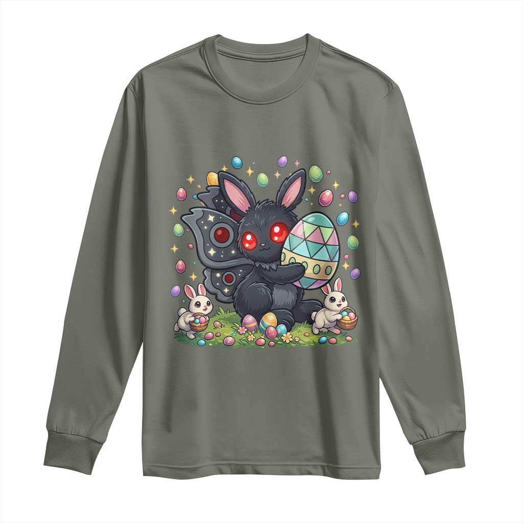 Funny Mothman Easter Bunny Ears Long Sleeve Shirt Cryptid Lover Gift