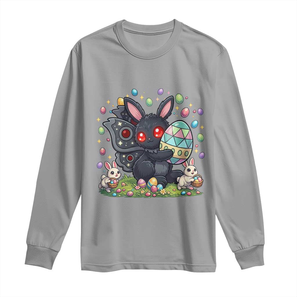 Funny Mothman Easter Bunny Ears Long Sleeve Shirt Cryptid Lover Gift