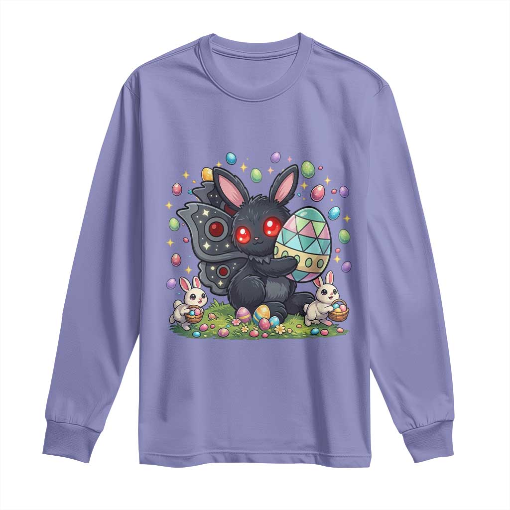 Funny Mothman Easter Bunny Ears Long Sleeve Shirt Cryptid Lover Gift