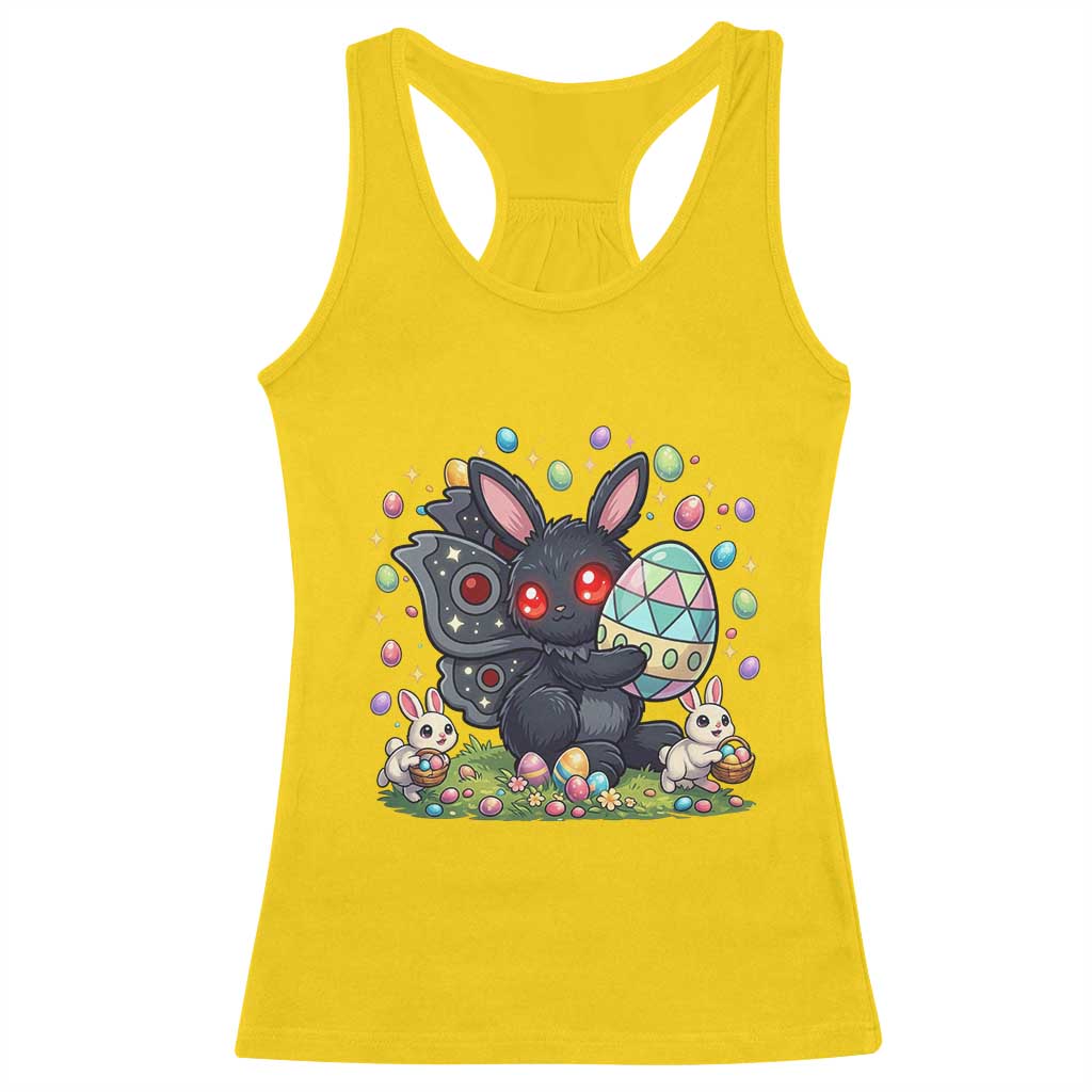 Funny Mothman Easter Bunny Ears Racerback Tank Top Cryptid Lover Gift