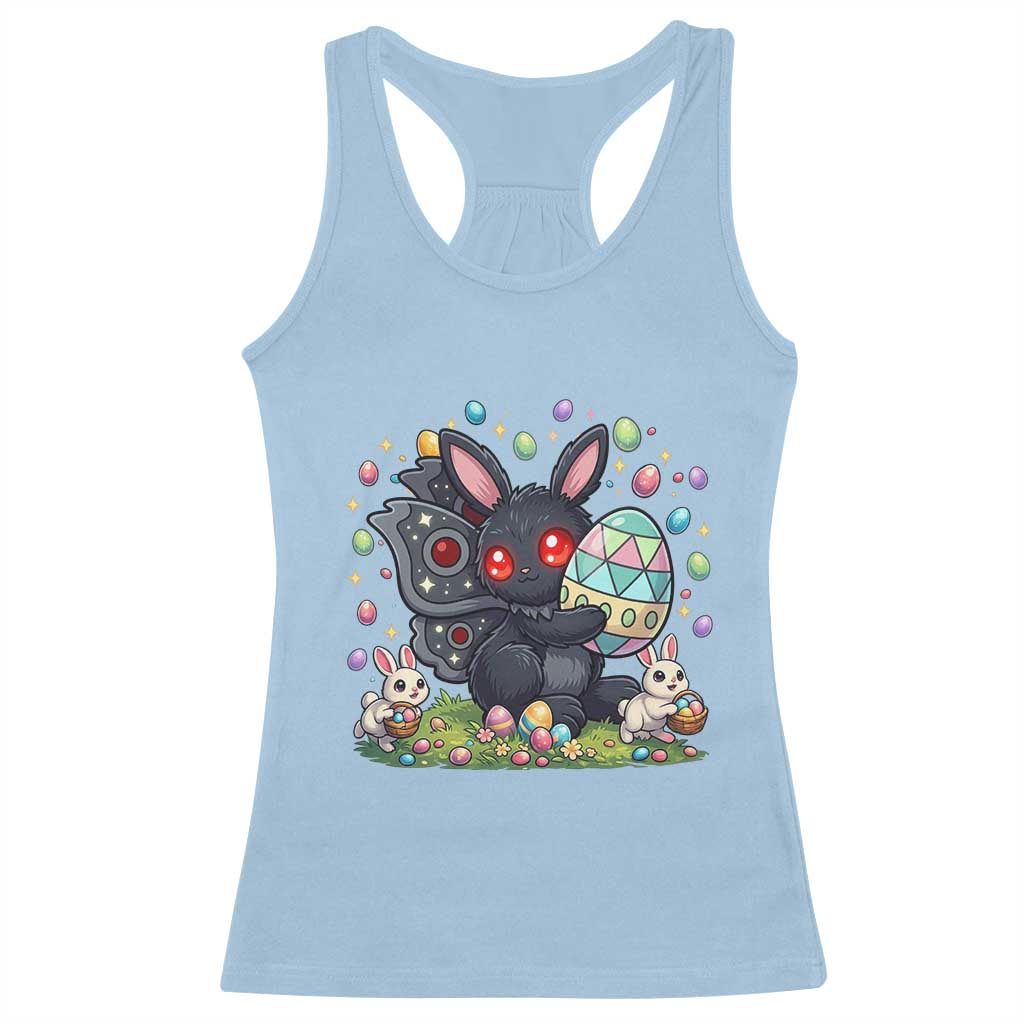 Funny Mothman Easter Bunny Ears Racerback Tank Top Cryptid Lover Gift