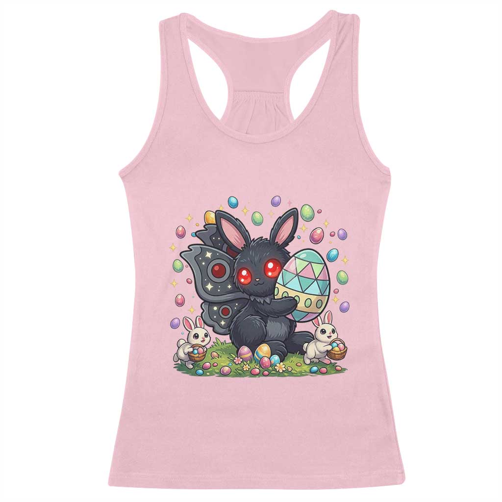 Funny Mothman Easter Bunny Ears Racerback Tank Top Cryptid Lover Gift