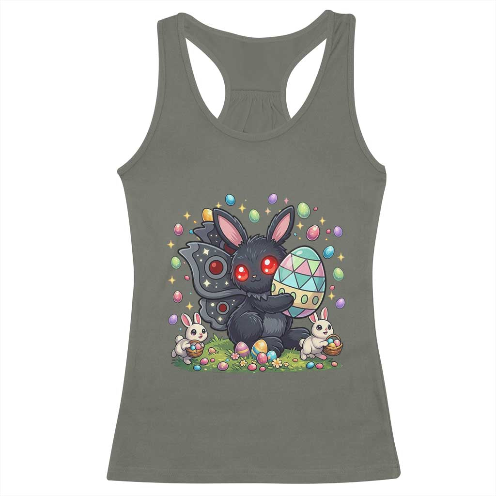 Funny Mothman Easter Bunny Ears Racerback Tank Top Cryptid Lover Gift