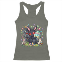 Funny Mothman Easter Bunny Ears Racerback Tank Top Cryptid Lover Gift