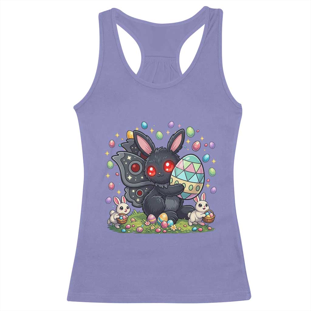 Funny Mothman Easter Bunny Ears Racerback Tank Top Cryptid Lover Gift