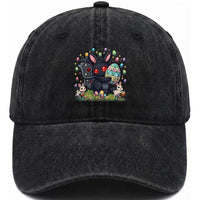 Funny Mothman Easter Bunny Ears Washed Cotton Baseball Cap Cryptid Lover Gift