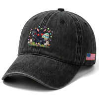 Funny Mothman Easter Bunny Ears Washed Cotton Baseball Cap Cryptid Lover Gift