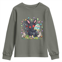 Funny Mothman Easter Bunny Ears Youth Sweatshirt Cryptid Lover Gift