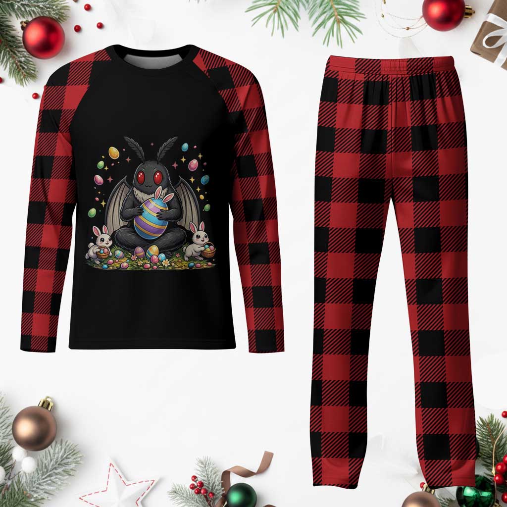 Mothman Easter Bunny Plaid Pajama Set Funny West Virginia Cryptid Lover Gift