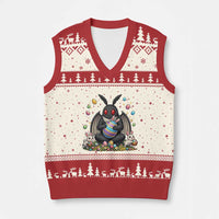 Mothman Easter Bunny V-Neck Knit Sweater Vest Funny West Virginia Cryptid Lover Gift