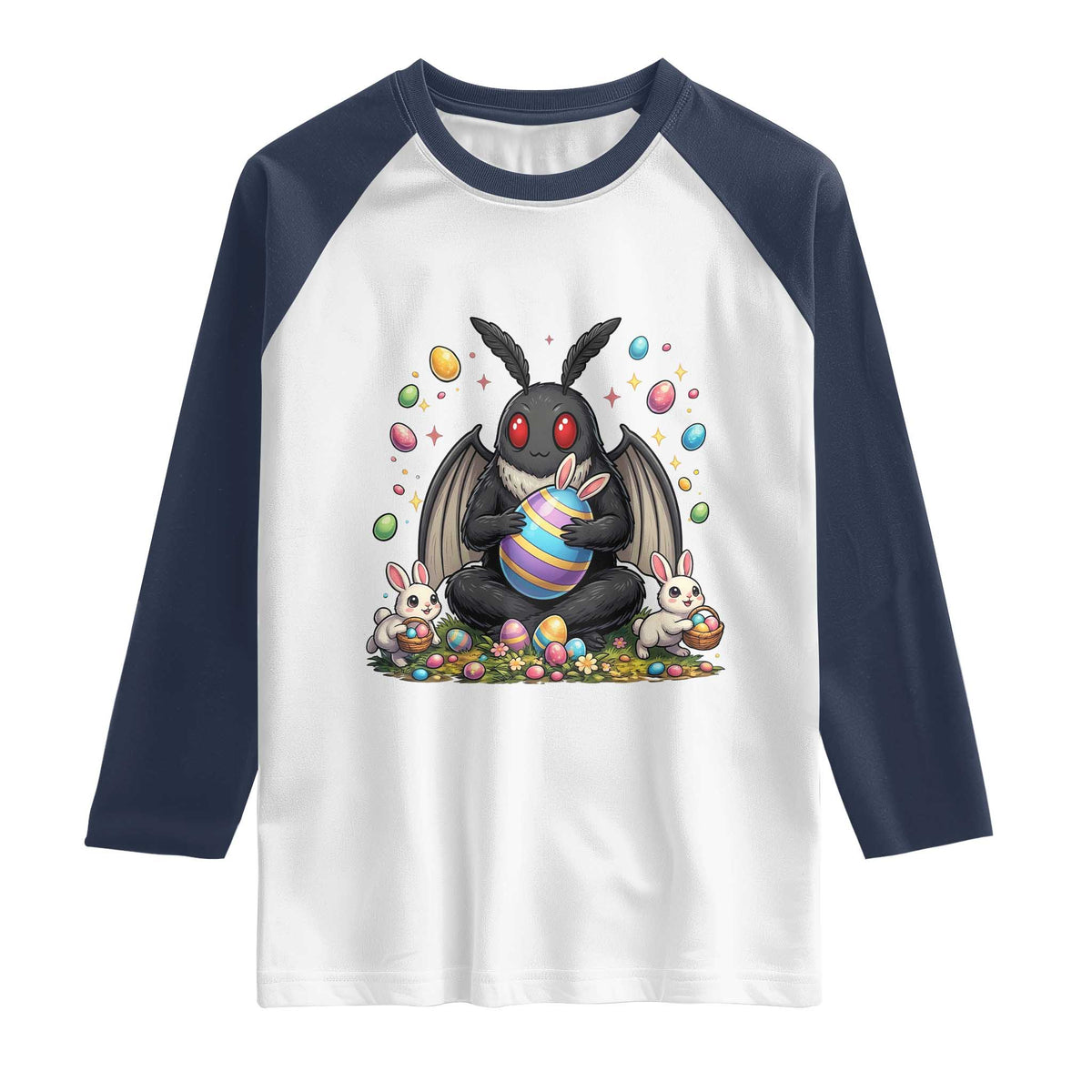 Mothman Easter Bunny Raglan Shirt Funny West Virginia Cryptid Lover Gift