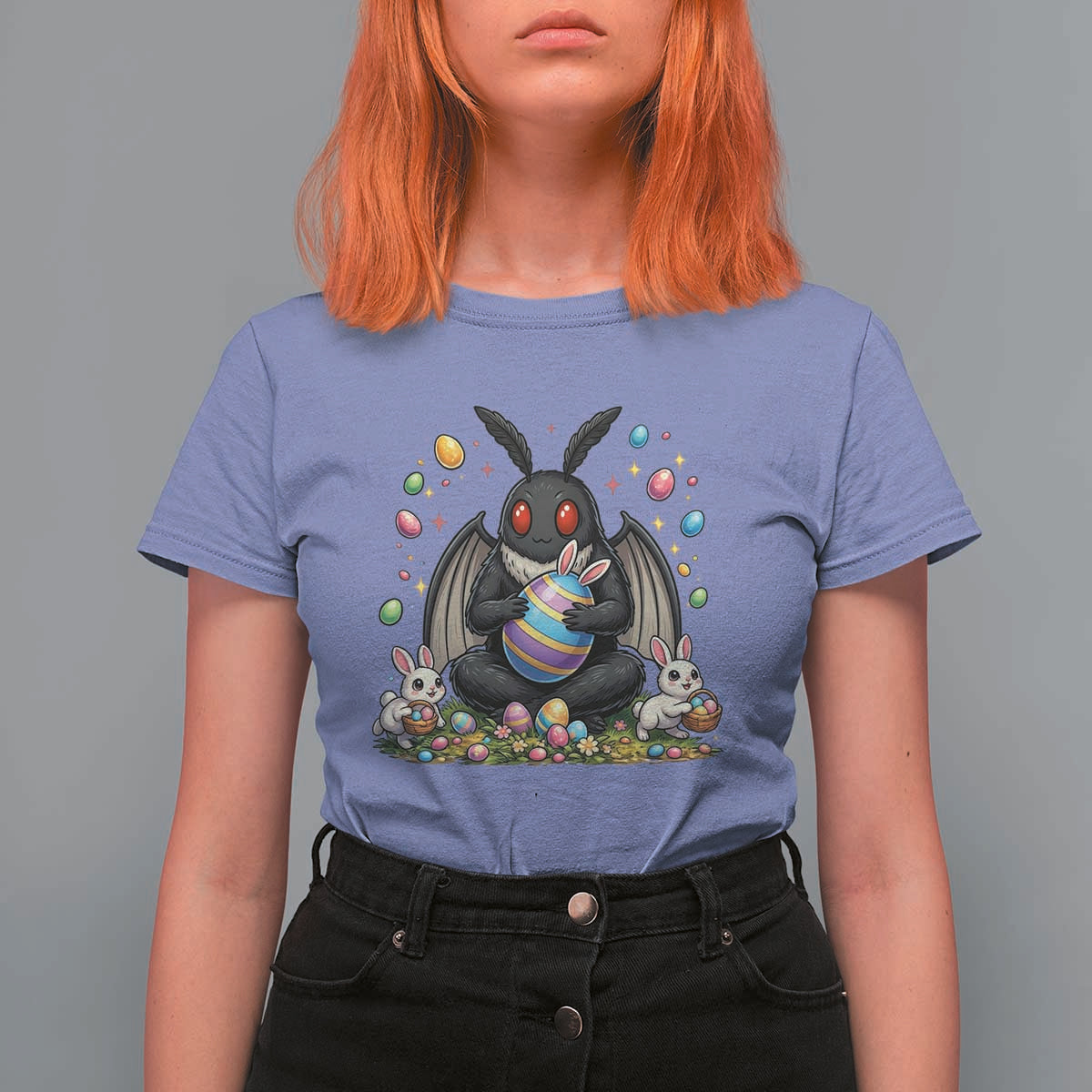 Mothman Easter Bunny T Shirt For Women Funny West Virginia Cryptid Lover Gift