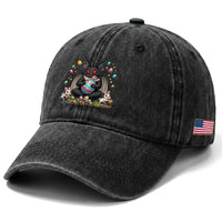 Mothman Easter Bunny Washed Cotton Baseball Cap Funny West Virginia Cryptid Lover Gift