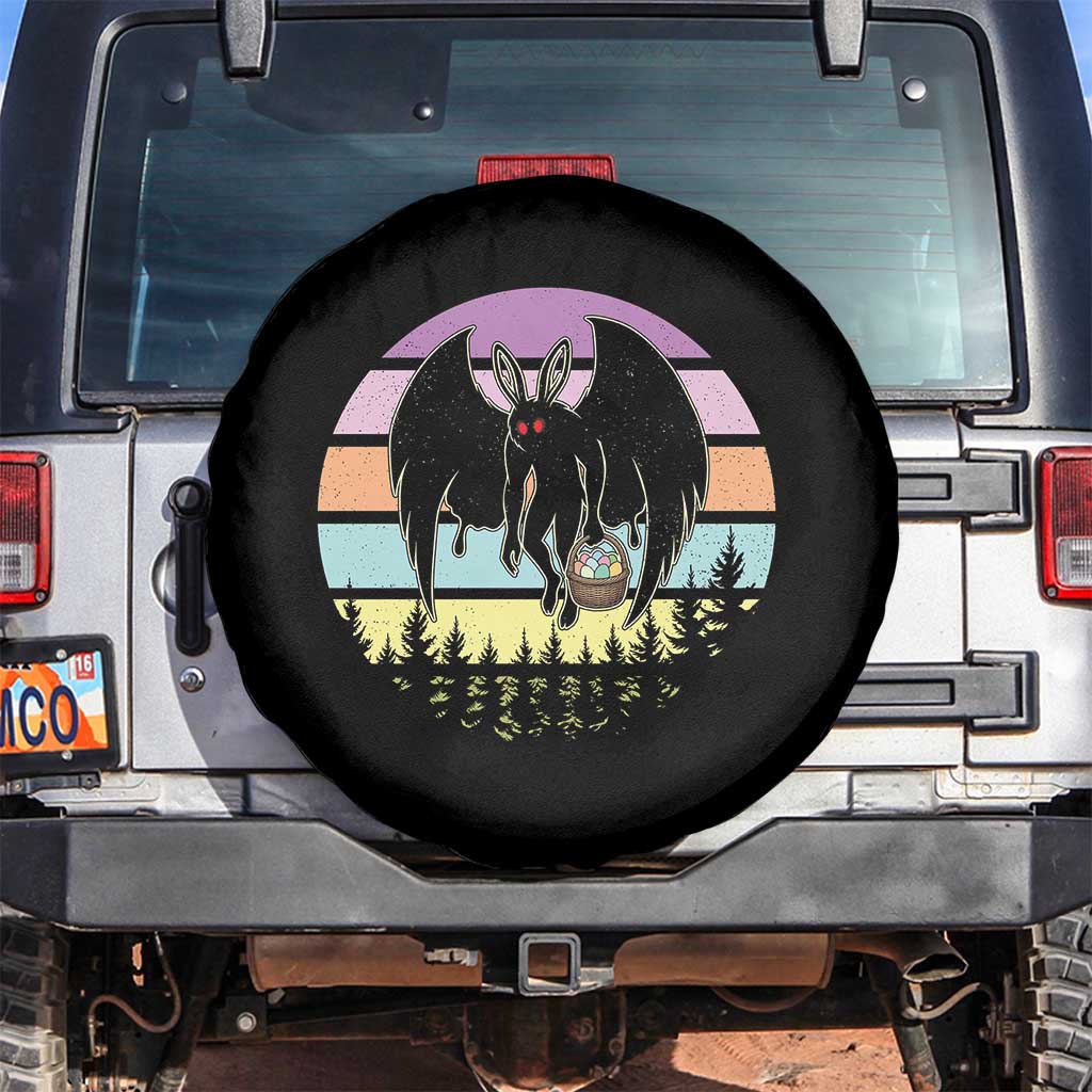 Retro Sunset Mothman Easter Egg Hunt Spare Tire Cover Cryptid Lover Gift