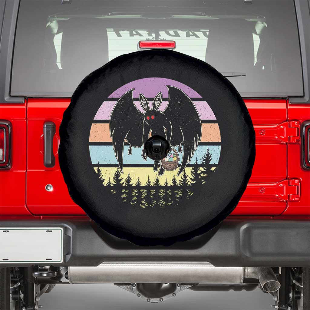 Retro Sunset Mothman Easter Egg Hunt Spare Tire Cover Cryptid Lover Gift
