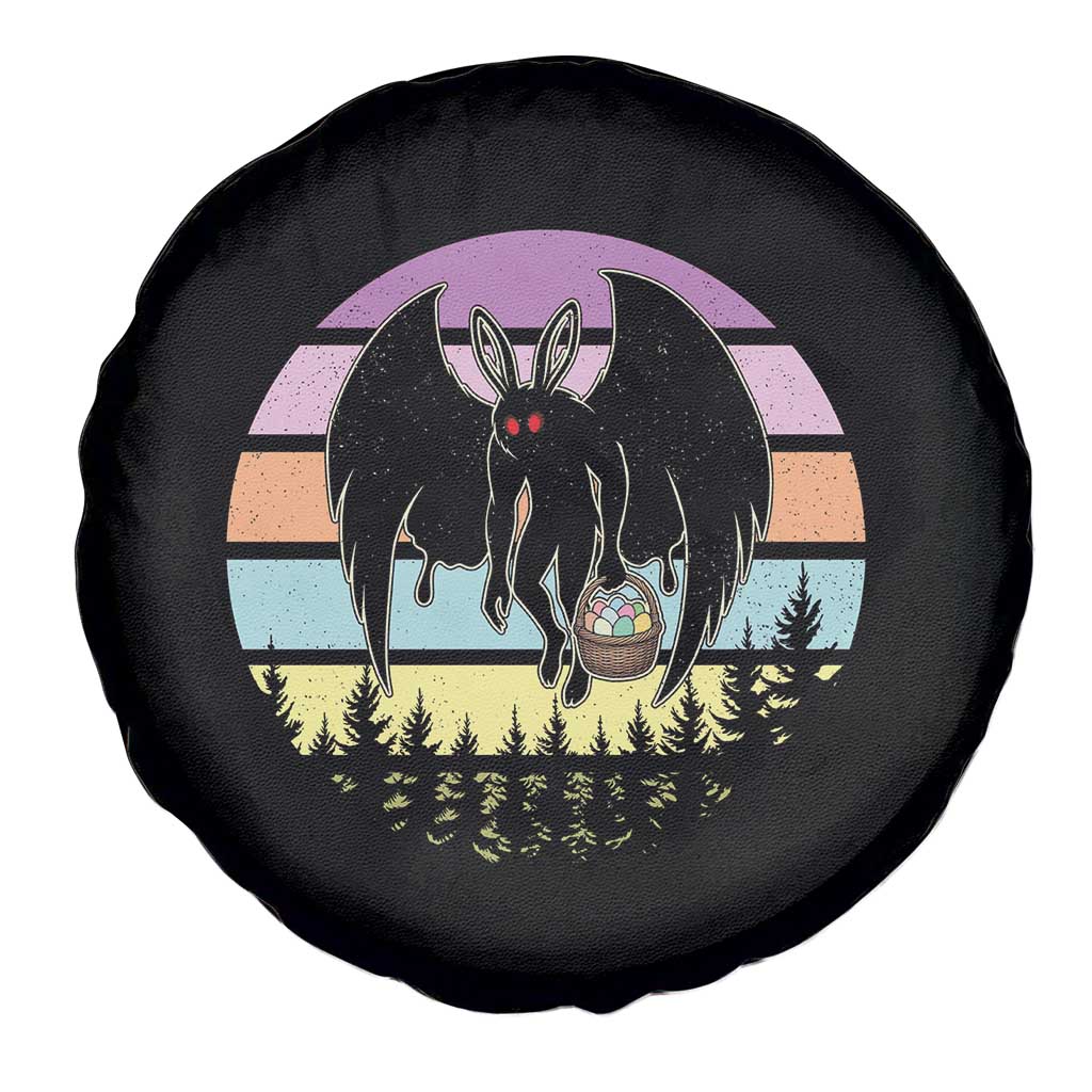 Retro Sunset Mothman Easter Egg Hunt Spare Tire Cover Cryptid Lover Gift