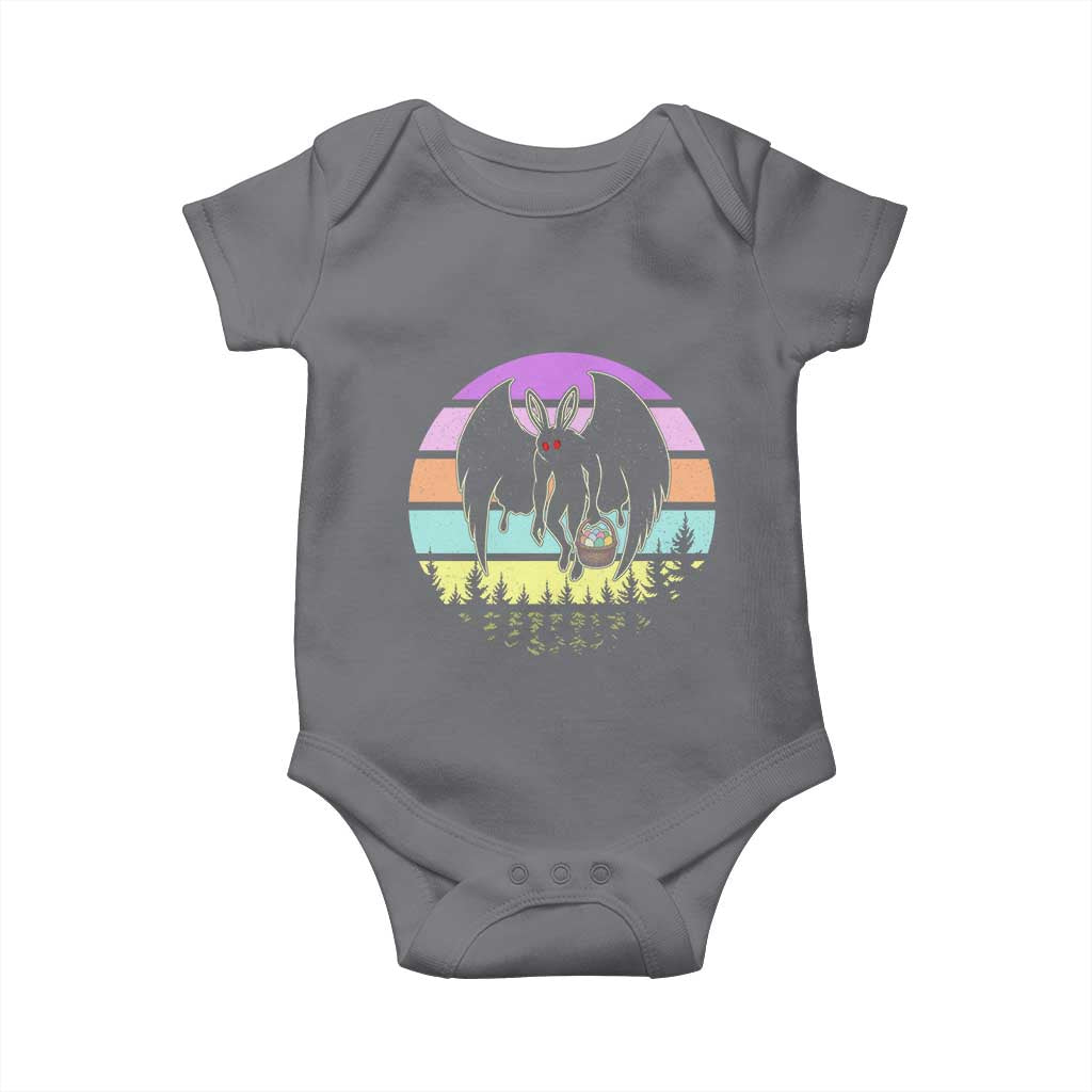 Retro Sunset Mothman Easter Egg Hunt Baby Onesie Cryptid Lover Gift