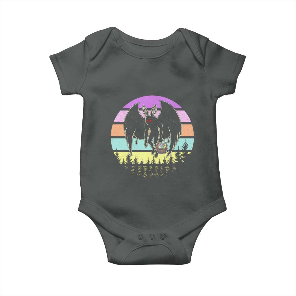 Retro Sunset Mothman Easter Egg Hunt Baby Onesie Cryptid Lover Gift