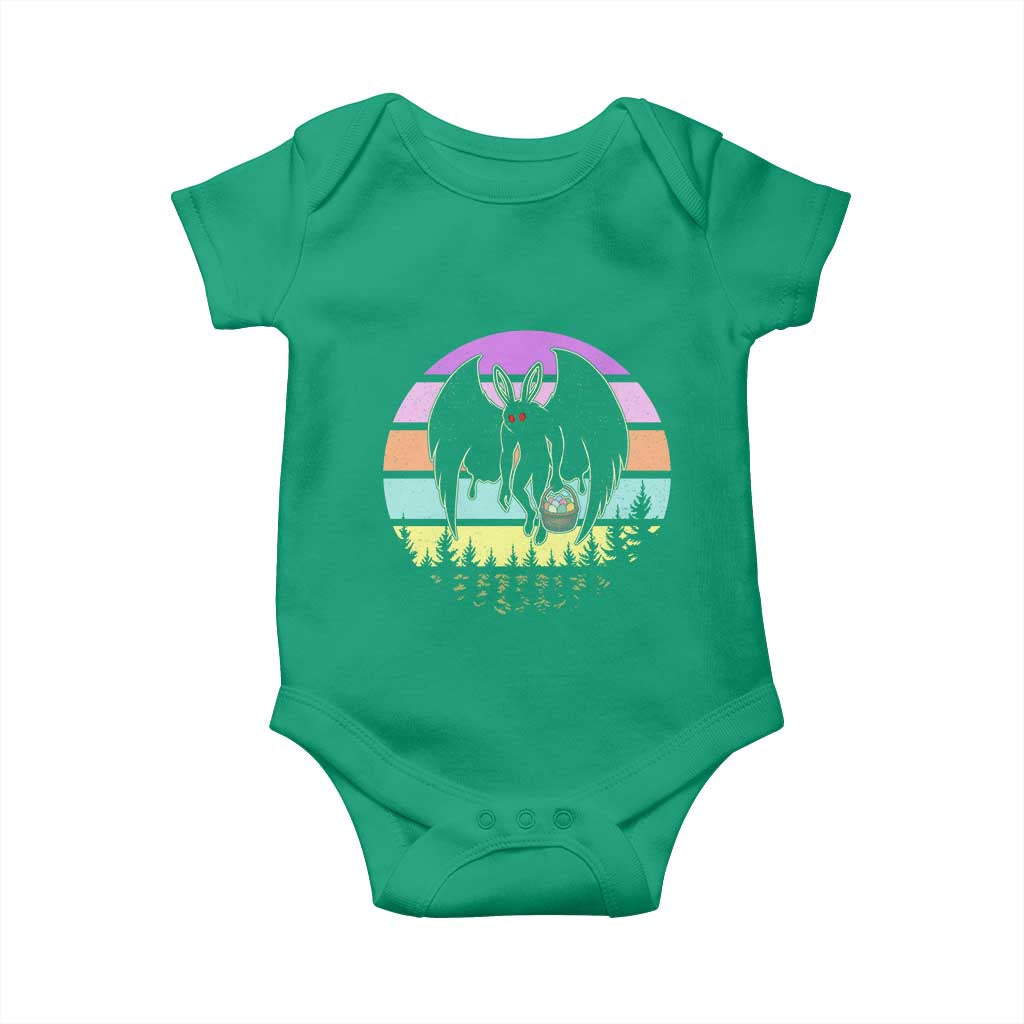 Retro Sunset Mothman Easter Egg Hunt Baby Onesie Cryptid Lover Gift