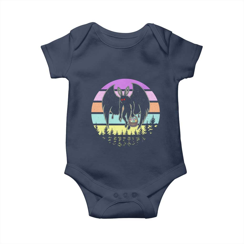 Retro Sunset Mothman Easter Egg Hunt Baby Onesie Cryptid Lover Gift