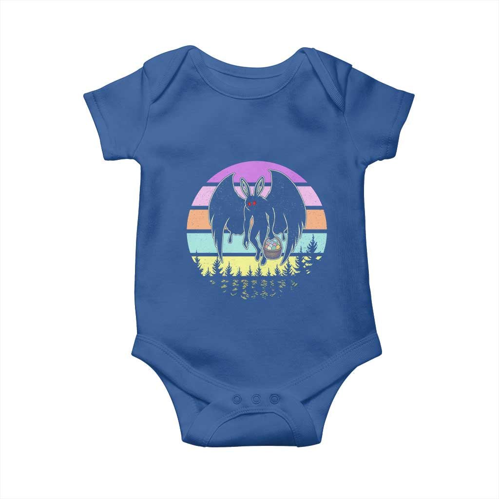 Retro Sunset Mothman Easter Egg Hunt Baby Onesie Cryptid Lover Gift