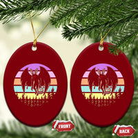 Retro Sunset Mothman Easter Egg Hunt Ceramic Ornament Cryptid Lover Gift